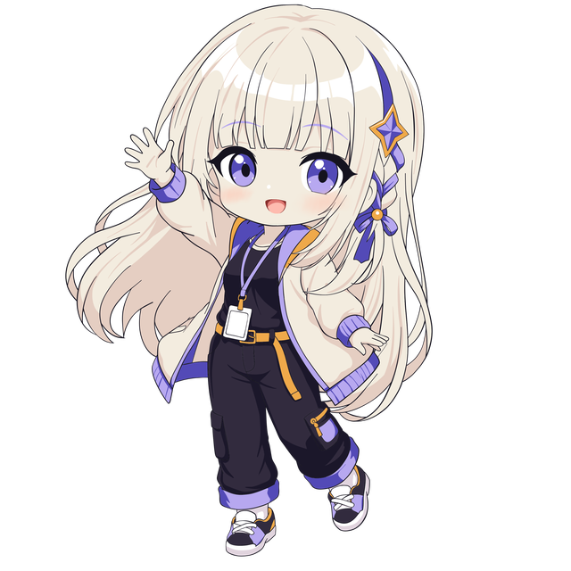 Nue-chan, the AVNue mascot, waving